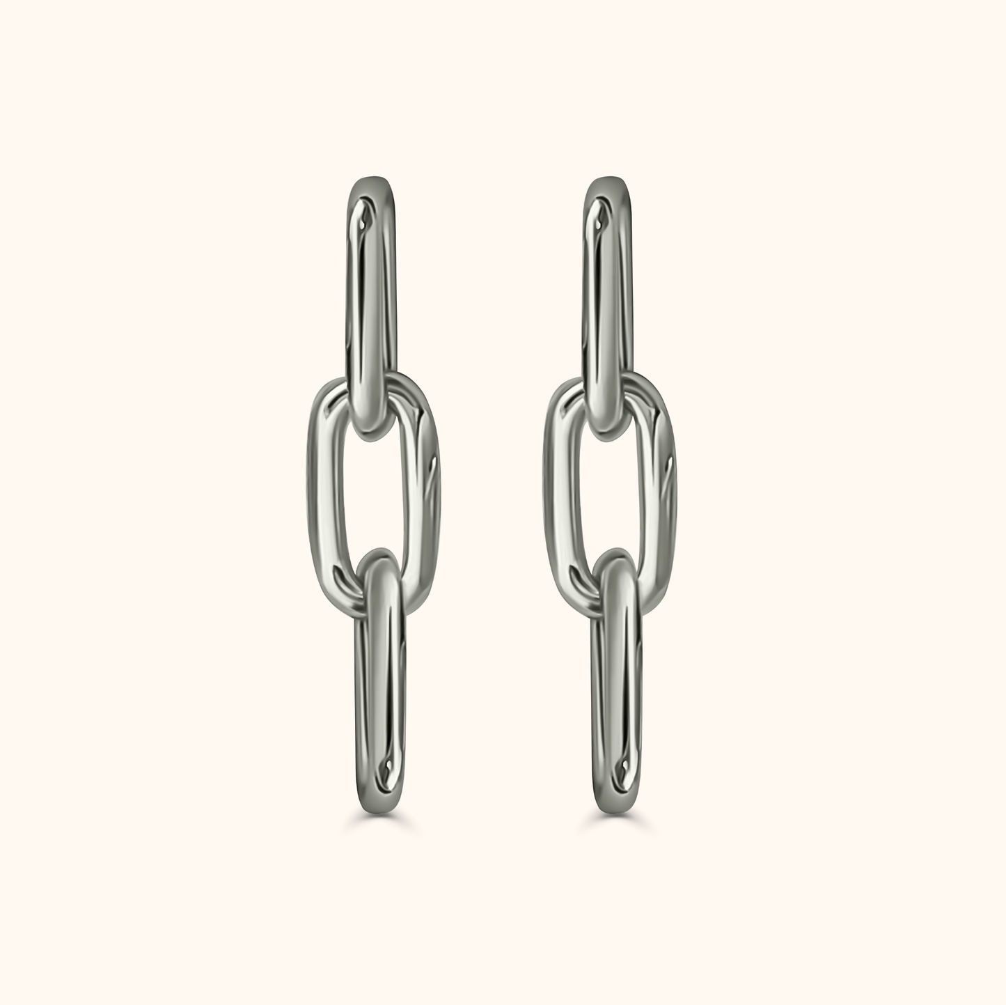 Riku Kusari Earrings M - Radium Plated