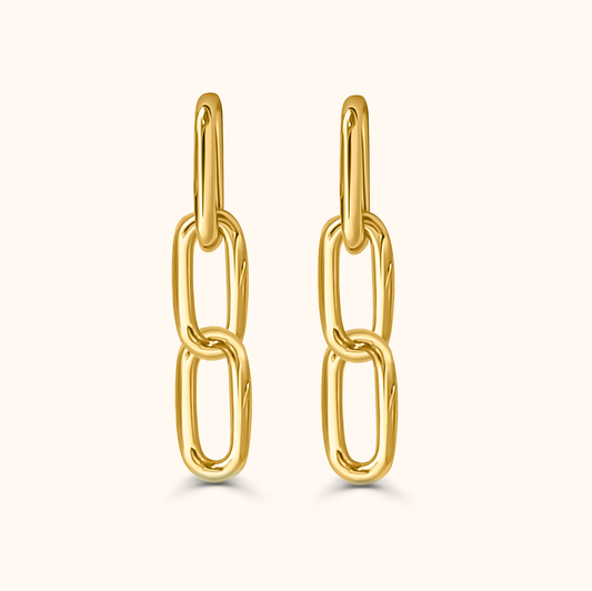 Riku Kusari Earrings M - Gold Plated