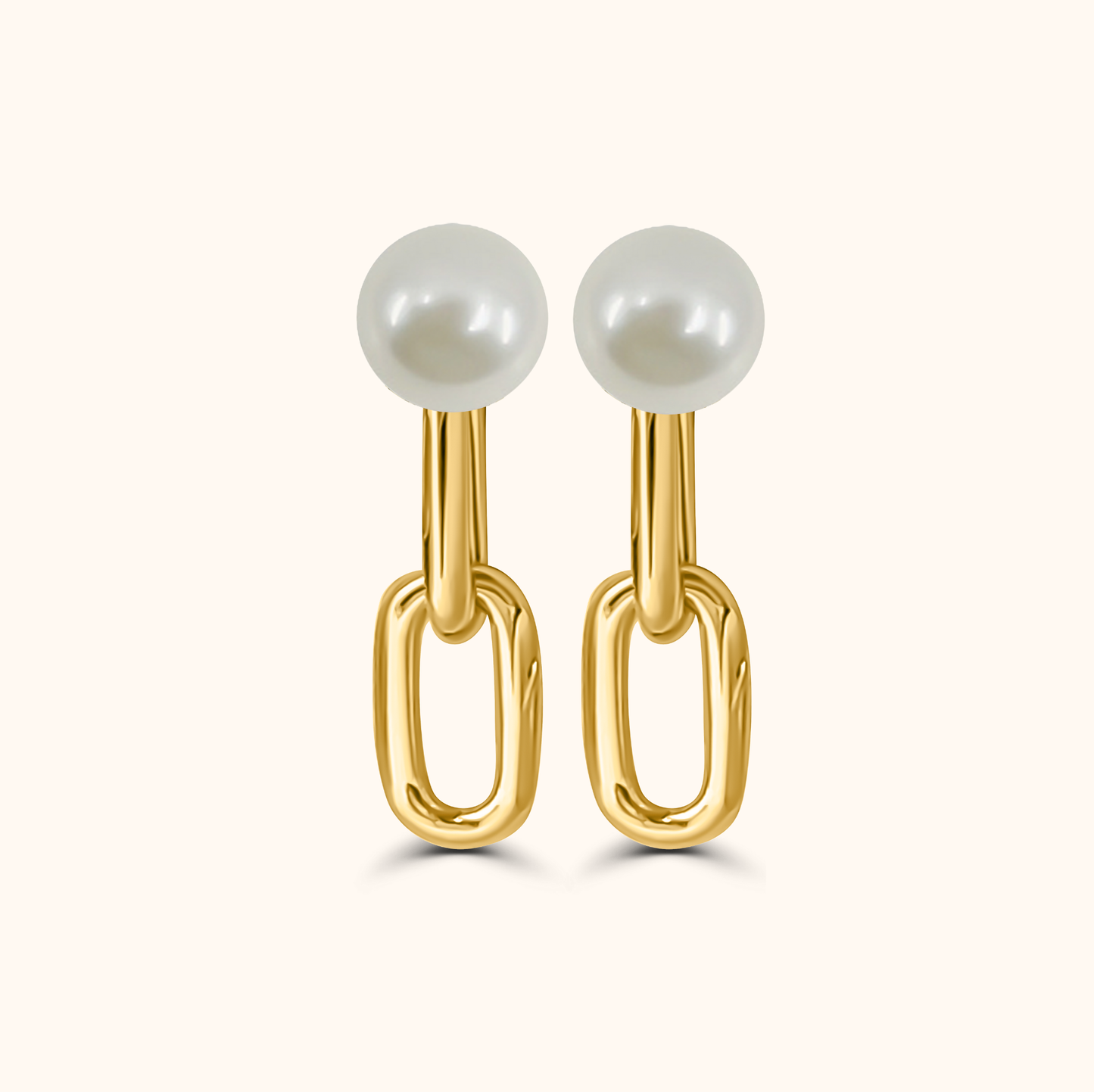 Riku Kusari Pearl Earrings S - Gold Plated