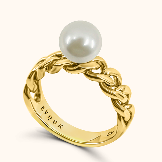 Sora Kihei Pearl Ring M - Gold Plated