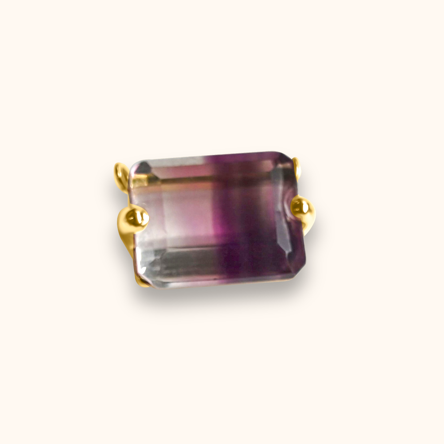 Hikari Purple-Pink Fluorite Stone Pendant Charm M - 18K Gold