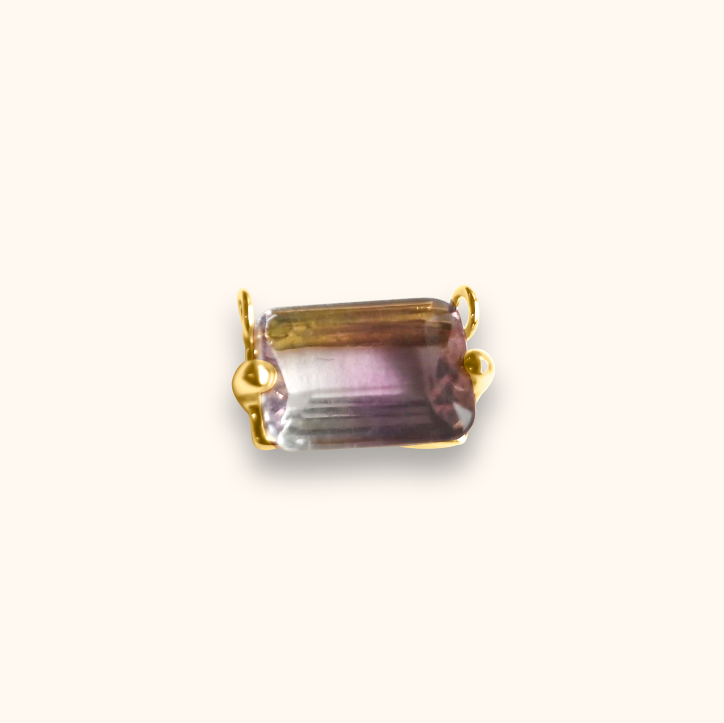 Hikari Purple-Pink Fluorite Stone Pendant Charm S - 18K Gold