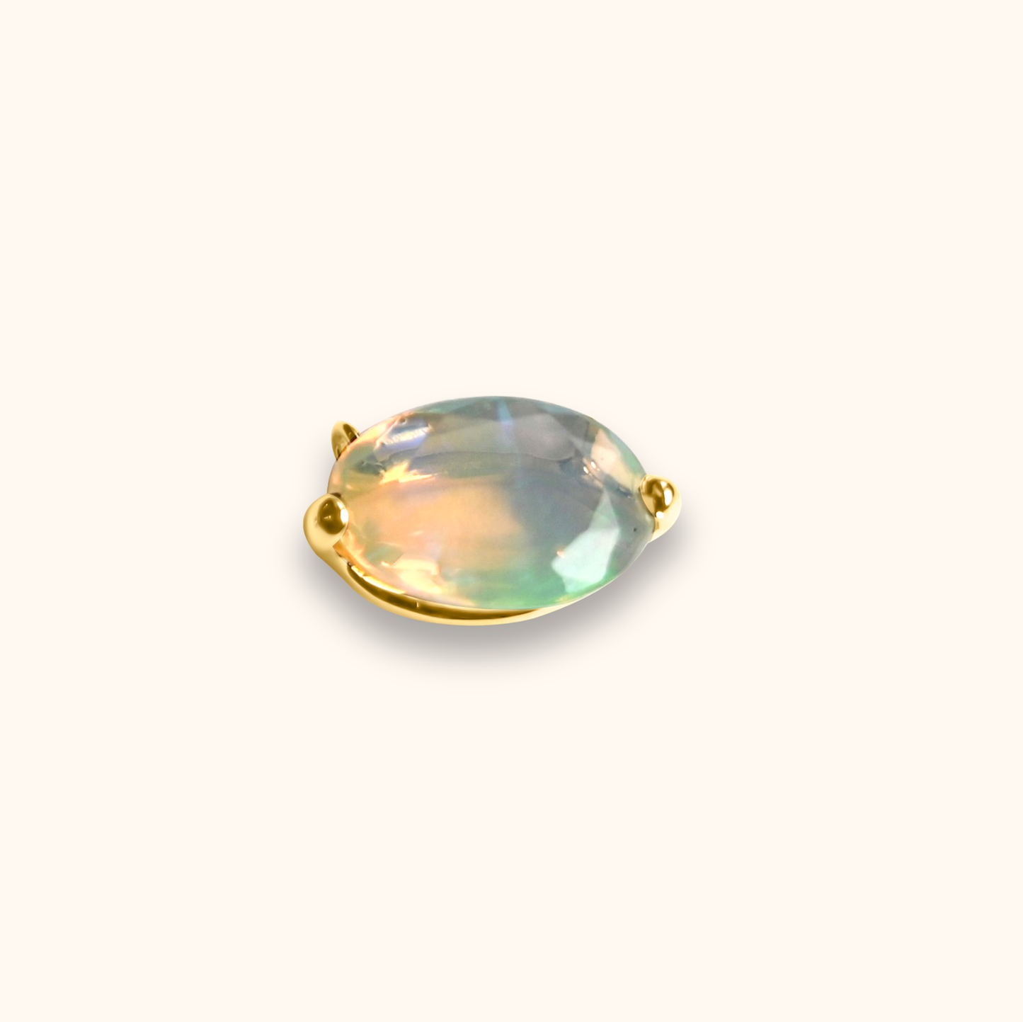 Hikari Opal Stone Pendant Charm S - 18K Gold