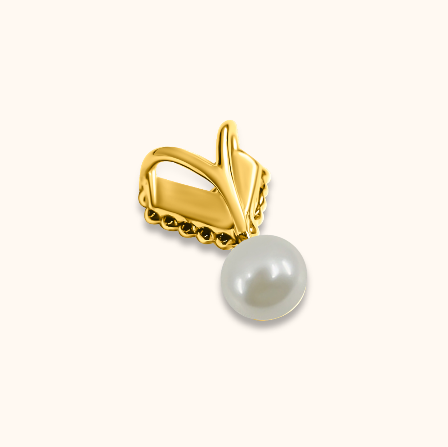 Aoi Baby Akoya Pearl Hart Pendant Charm - 18K Gold